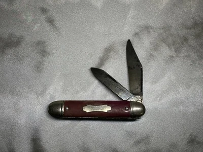 Navaja de Bolsillo Vintage Colonial Providence RI EE. UU. Rosa Rara Dos Hojas Foto 1 de 3