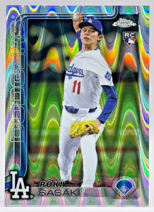 Roki Sasaki 2025 Topps Chrome RAYWAVE Refractor #217 Dodgers ROOKIE CARD - Bild 1 von 2