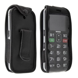 caseroxx Leather-Case with belt clip for Brondi Amico Semplice + in black made o - Picture 1 of 3