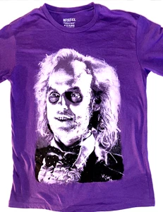 Beetlejuice lila Grafik T-Shirt Tim Burton Medium - Bild 1 von 4