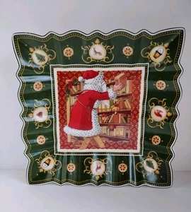 Villeroy & Boch Christmas Toy's Fantasy Santas Library Square Serving Dish Bowl - Picture 1 of 12