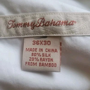 Pantalones de vestir Tommy Bahama para hombre 36x30 beige 80 % seda 20 % rayón - Imagen 1 de 8