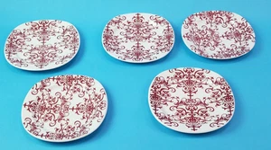 POTTERY BARN VERSAILLES ROT CREME SPITZE KRONLEUCHTER SET 5 DESSERTS 7,25 SEHR GUTER ZUSTAND - Bild 1 von 9