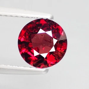1.86 Ct Topclass Round (7 x 7)100%Natural Tanzania Reddish Pink Rhodolite Garnet - Picture 1 of 7