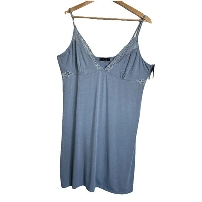 Nuevo con etiquetas Camisón Sensual Plumas Natori XL Azul Claro Encaje Malla L78029 Suave Foto 1 de 4