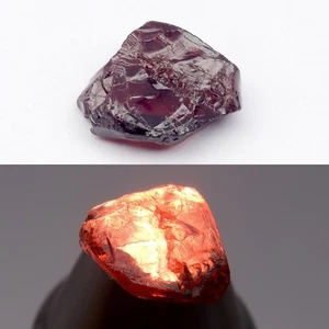 π 6.74ct 13x10.3mm Rough Natural Reddish Orange Garnet - Africa Gemstone - Picture 1 of 6