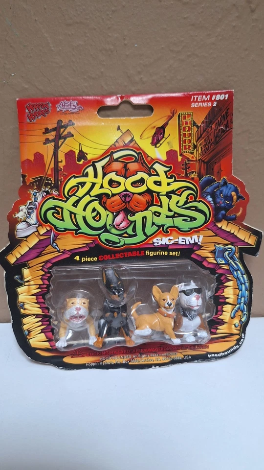 Homies HOOD HOUNDS Set de Estatuillas Sic-Em! Serie 2 2003 raro difícil de encontrar Foto 1 de 4