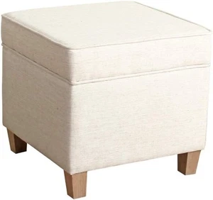 Homepop Home Decor | K7342-F2067 | Classic 17.5"D x 17.5"W x 16.5"H, Cream - Picture 1 of 12