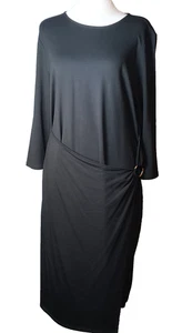J. Jill Wearever Collection Kleid Gr. Large schwarz Flachs Wickel Stretch knielang - Bild 1 von 7