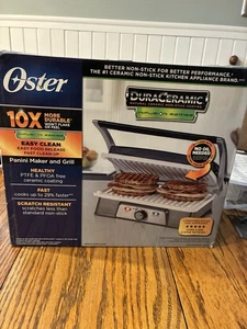 Oster DuraCeramic Panini Maker & Grill CKSTPM21WC-1ECO-Open Box -New - Picture 1 of 15