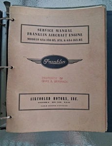 FRANKLIN 6A4-150-B3 REVISIÓN DEL MOTOR DE AERONAVE MANUAL DE PIEZAS 335 INSTRUCCIONES DEL OPERADOR - Imagen 1 de 22