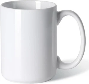 Smilatte 16 OZ Porcelain Coffee Mug, Classic Blank 16.2 Ounces, A-White - Picture 1 of 7