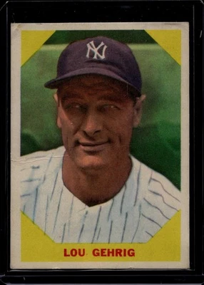 Fleer Baseball Greats 1960 #28 Lou Gehrig, en muy buena condición (arruga superficial ligera) Foto 1 de 2