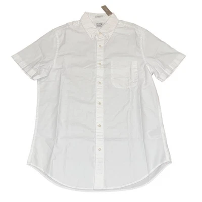 NWT J.Crew Men's Sz S White Broken-In Cotton Oxford Shirt Classic Short Sleeve - Image 1 of 4
