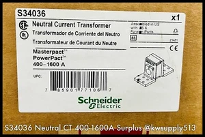 Square D S34036 ~ Schneider Electric S34036 neutro CT 400-1600A ~ excedente sin usar - Imagen 1 de 3