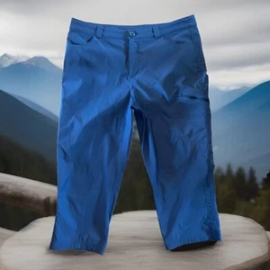 Eddie Bauer Pants Womens 12 Blue Cargo Capris Outdoor Nylon Comfort 34x21” Hike - Picture 1 of 7