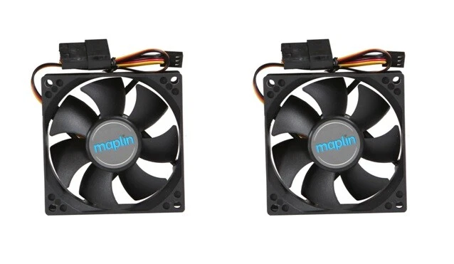 Maplin 92mm Black PC Case Fan Noise Level 22.5 DB Cooling 3-pin 4-pin Connectors
