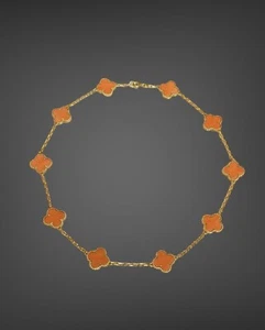 Collar Alhambra de coral Van Cleef & Arpels 18K YG 10 motivos - Imagen 1 de 7