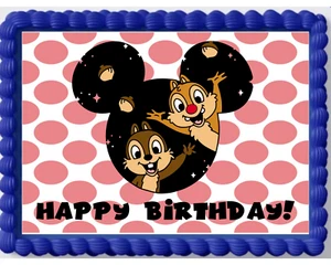 Dale Chipmunks Birthday Image Edible Cake Cupcake Topper Frosting Sheet - Picture 1 of 2