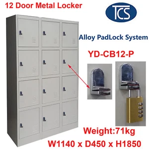 TCS XL 12 Door Metal Steel Storage Locker Alloy Padlock SCHOOL GYM OFFICE STAFF - Picture 1 of 6