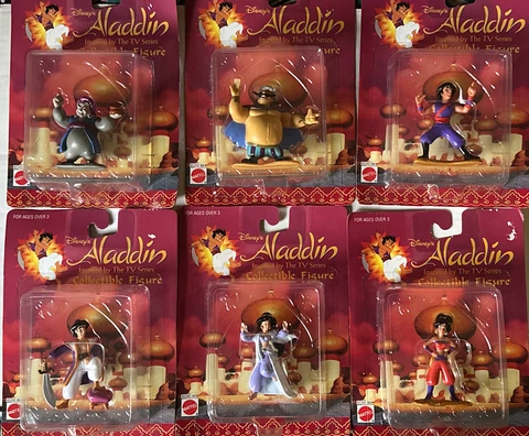 Lot Of 6 Vintage Aladdin Collectible Figurines New Sealed Cover