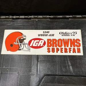 Vintage Cleveland Browns Superfan Werbe Autoaufkleber IGA - Bild 1 von 3