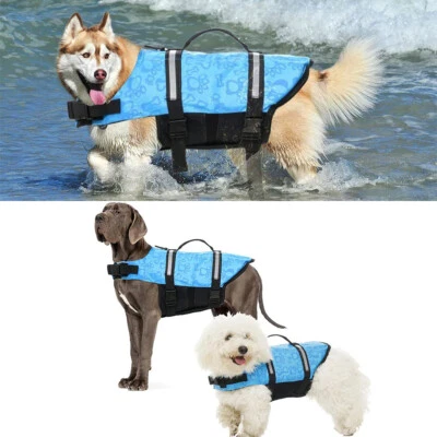 Pet Life Jacket Vest Adjustable Floatation Preserver Dog Puppy w/Handle Swimsuit - Image 1 of 4