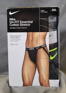 Correas Nike 3 Dri-Fit Jock 2XL Algodón Elastizadas Negro Manténgase Seco, Cómodo ¡ENVÍO GRATUITO! - Imagen 1 de 7