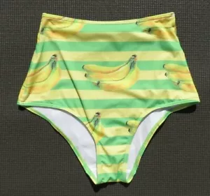 HIGH DIVE by ModCloth Damen Bananen Print High Waist Bikinihose Badeanzug S M - Bild 1 von 4
