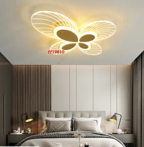 Modern Acrylic Butterfly Ceiling Light Chandelier Girl's Children Dimmable Fixtu - Picture 1 of 11
