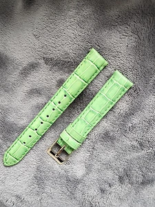 16 mm grün Echtleder Uhrenarmband Armband austauschbar EZ-PIN Goldschließe - Bild 1 von 4