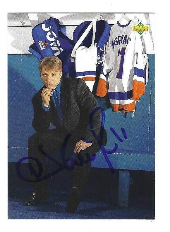 Signed DARIUS KASPARAITIS New York Islanders 1992-93 Upper Deck card #623 Shw Tk - Image 1 of 1