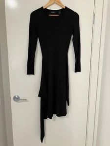 Oxford, Vestido Negro Ajustado, CUELLO REDONDO Talla 6 FALDA ENVOLVENTE MANGA LARGA ELÁSTICA - Imagen 1 de 9
