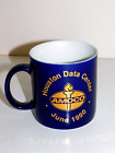 Vintage Amoco Oil And Gas Coffee Cup Mug Houston Dark Blue With Gold Rim