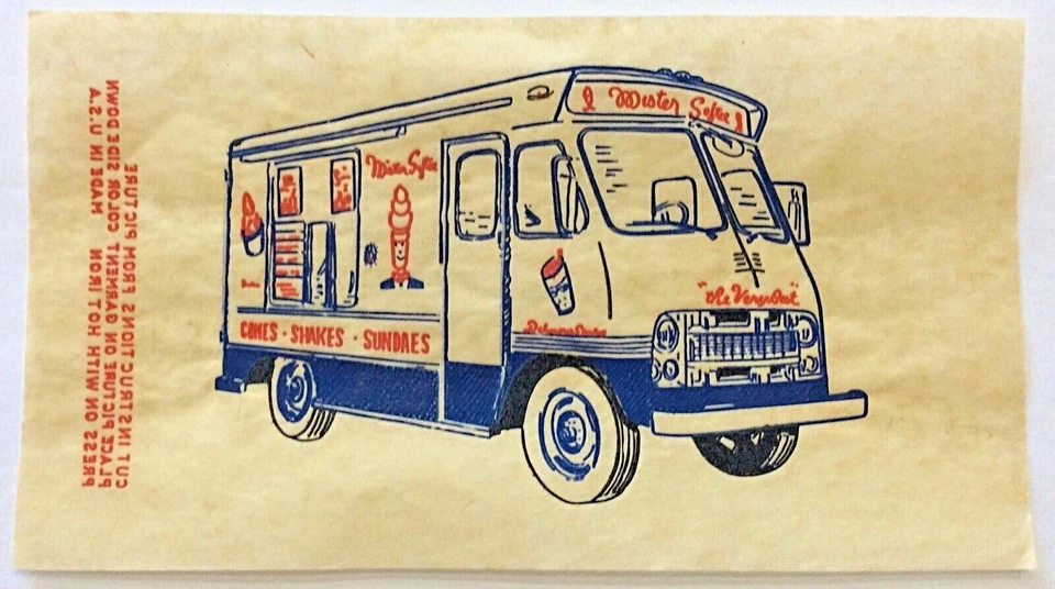 Original Vintage Mister Softee Ice Cream Truck Iron On Transfer Mr Softee - Image 1 of 1