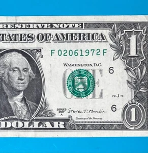 February 6, 1972 / 2 June 1972 : F02061972 F $1 One Dollar Bill BIRTHDAY Note - Picture 1 of 3