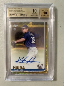 BGS 10 Pristine 2019 Topps Chrome Gold Wave Auto RC Keston Hiura/50 Pop 3! - Imagen 1 de 4
