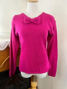 Vintage SK&Company Lambswool Angora Nylon Long Sleeve Decorative Bow Sweater ~ M - Picture 1 of 6