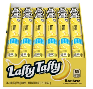 Cuerda Laffy Taffy, plátano, 0,81 onzas (paquete de 24) - Imagen 1 de 3