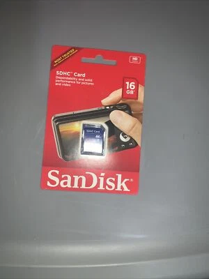 SANDISK 16GB SDHC MEMORY CARD BRAND NEW Sealed in Package  - Image 1 of 2