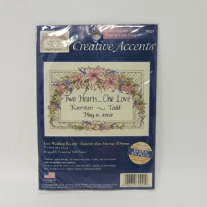 Dimensions Creative Accents LOVE WEDDING RECORD Cross Stitch 7" X 5" 79021 NEW - Picture 1 of 3