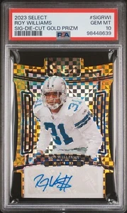 Roy Williams 2023 Select Signatures Die Cut GOLD Prizm Autograph - /10 - PSA 10 - Picture 1 of 2