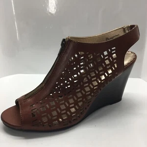 Rampage Womens Brown Open Toe Wedge Heel Sandal Shoe Size 11M - Picture 1 of 9