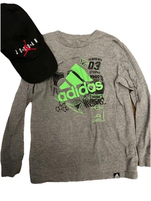 Jordan’s Kids Hat And Adidas Shirt Size 7! Fast Shipping! - Image 1 of 4