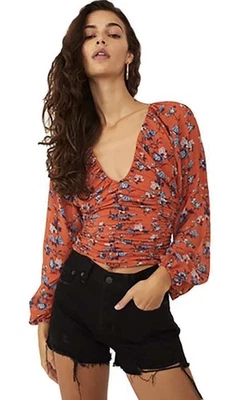 Blusa Free People Mujer’s Rust Combo Nueva Rosa Final Talla L Usada en Excelente Condición Otoño Boho Foto 1 de 4