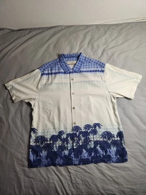 Vintage Tommy Bahama Silk Tropical Abstract Shirt Mens Size XL Blue White NEW - Image 1 of 4