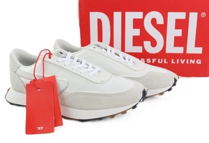 DIESEL S-Racer-Lc MEN Sneakers EU42 White Suede Leather Trainers RRP€195 - Bild 1 von 12