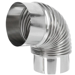 Burning Stove Vent Pipes Stainless Steel Elbow Chimney Pellet Flues - Picture 1 of 12