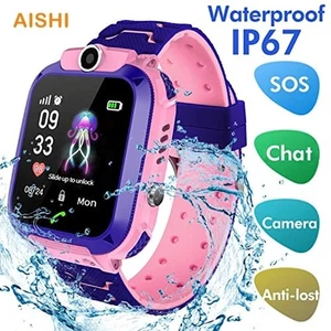 AISHI Q12 Kinder Smartwatch IP67 Wasserdicht SOS Kamera Telefon 2G SIM Karte Stimme - Bild 1 von 21