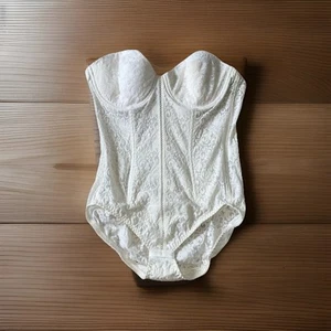 Bali 38b Lace Corset Shape wear Bodysuit White 8912 A3 - Picture 1 of 9